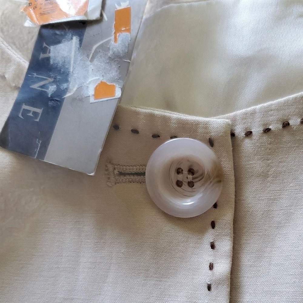 Alexane Ivory Belted Jacket M Bell Sleeve Layering Lagom Minimalist Quiet Luxury - Picture 7 of 8